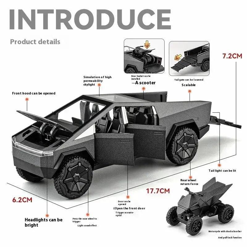  1:32 Diecast Metal Cybertruck Pull Back Toy Car Sound -  ToylandEU™