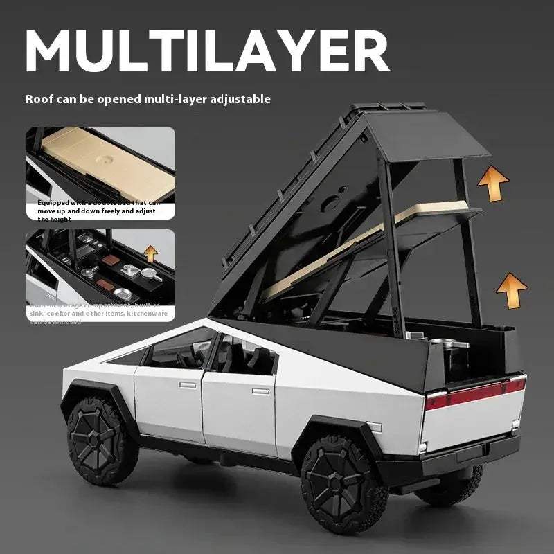 1:32 Diecast Metal Cybertruck RV Off Road Toy Car With Sound Light - ToylandEU