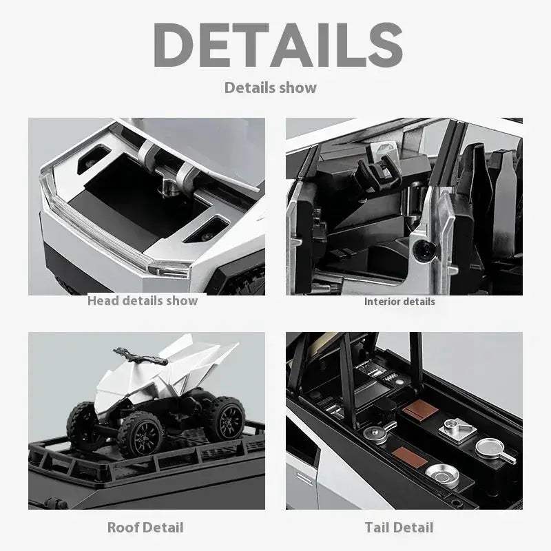 1:32 Diecast Metal Cybertruck RV Off Road Toy Car With Sound Light - ToylandEU