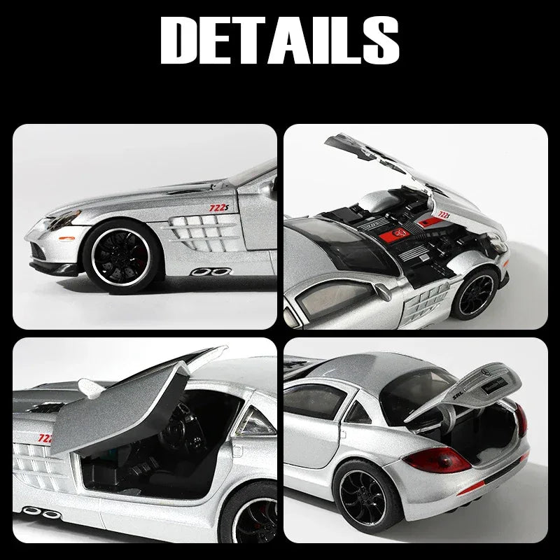 1:32 Diecast Metal Mercedes SLR McLaren 722 S Roadster Model - ToylandEU