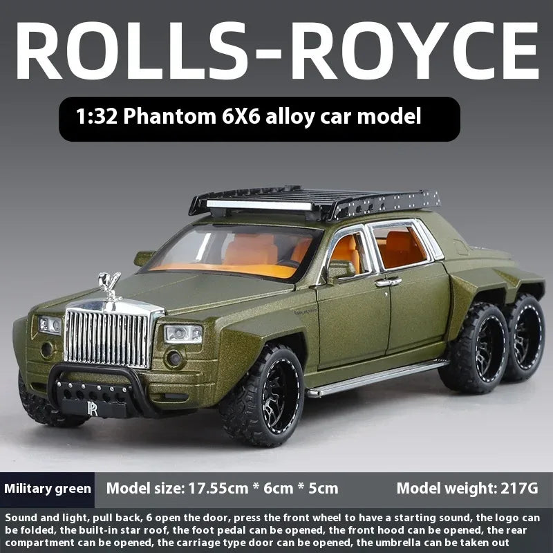1:32 Diecast Metal Rolls-Royce Phantom 6X6 Wide Body Car With Sound And Light - ToylandEU