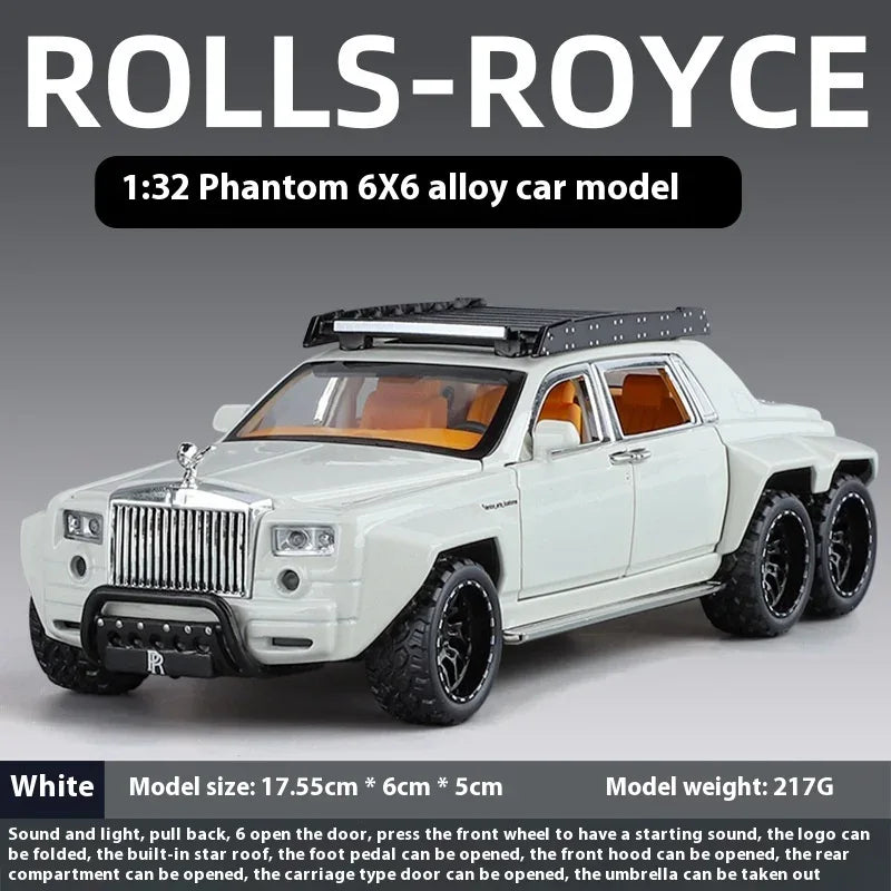 1:32 Diecast Metal Rolls-Royce Phantom 6X6 Wide Body Car With Sound And Light - ToylandEU