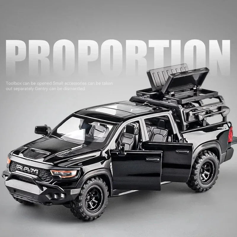 1:32 Dodge RAM Mammoth Diecast Metal Off Road Vehicle Pull Back Sound - ToylandEU