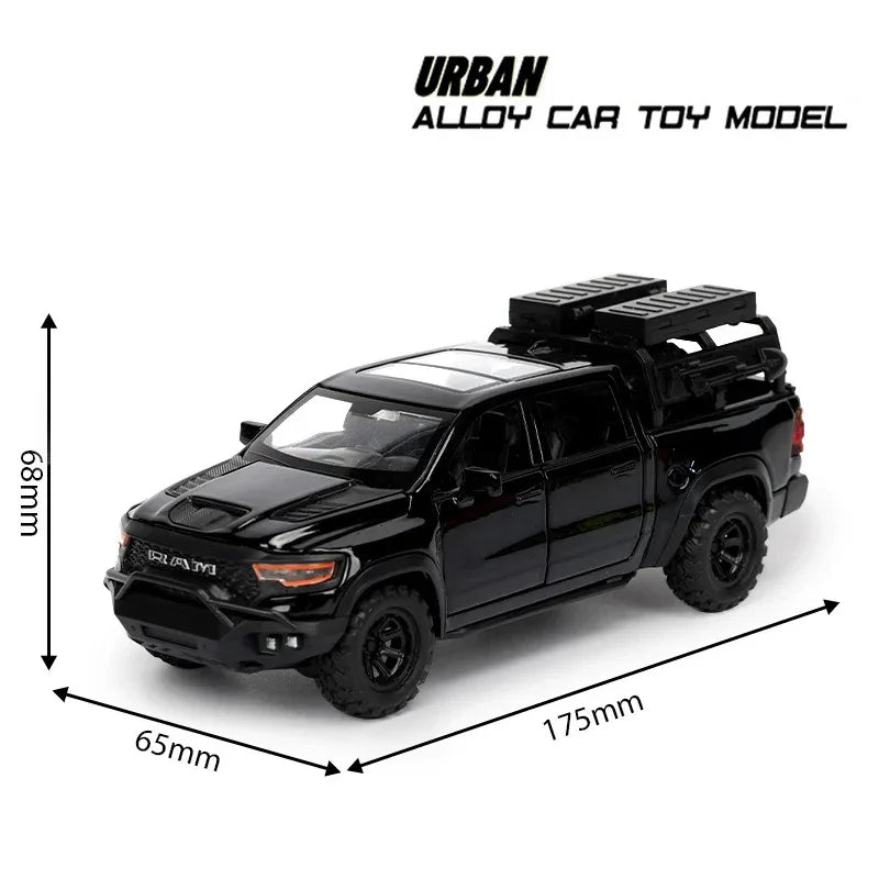 1:32 Dodge RAM Mammoth Diecast Metal Off Road Vehicle Pull Back Sound - ToylandEU