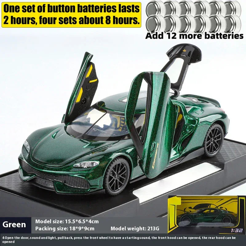 1:32 Gemera GT Diecast Metal Car Pull Back Sound And Light - ToylandEU