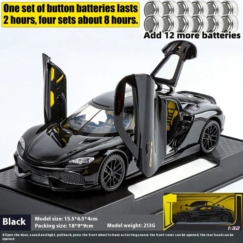 1:32 Gemera GT Diecast Metal Car Pull Back Sound And Light - ToylandEU