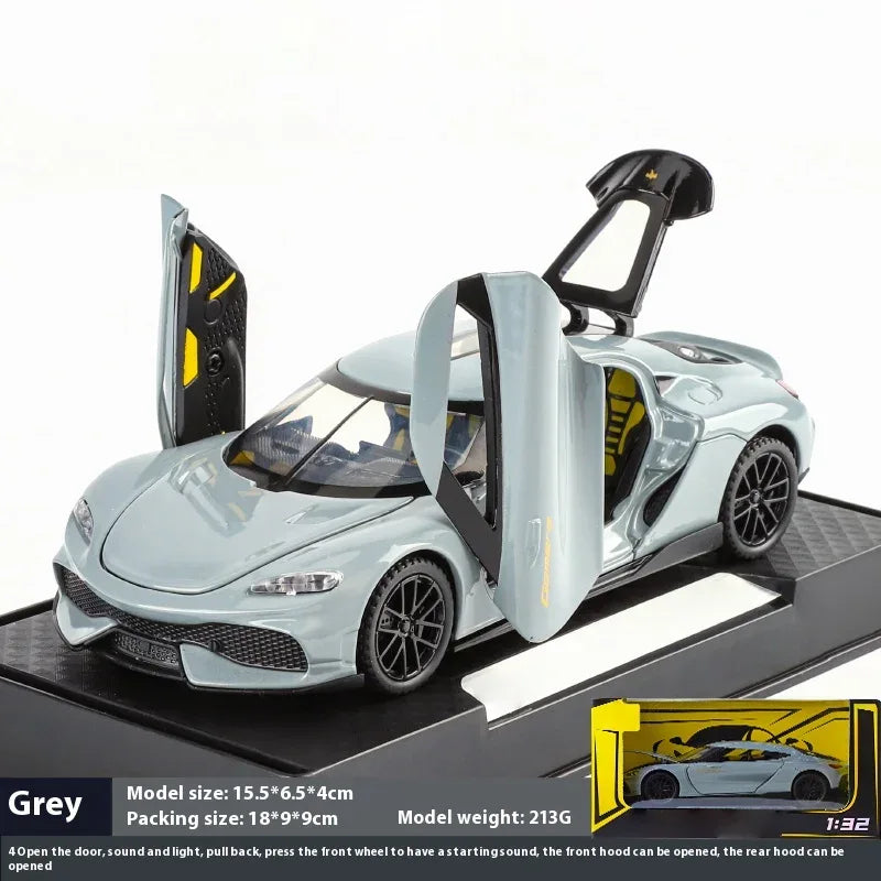 1:32 Gemera GT Diecast Metal Car Pull Back Sound And Light - ToylandEU