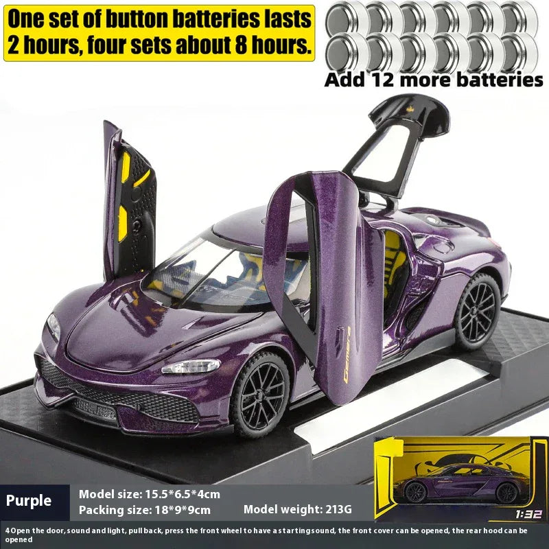 1:32 Gemera GT Diecast Metal Car Pull Back Sound And Light - ToylandEU