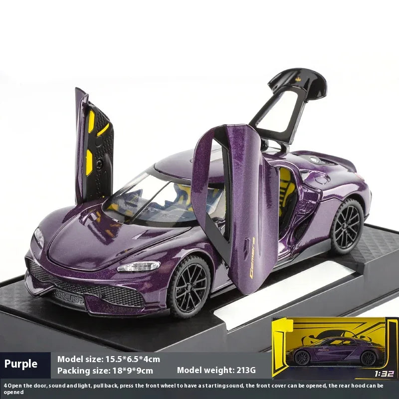 1:32 Gemera GT Diecast Metal Car Pull Back Sound And Light - ToylandEU