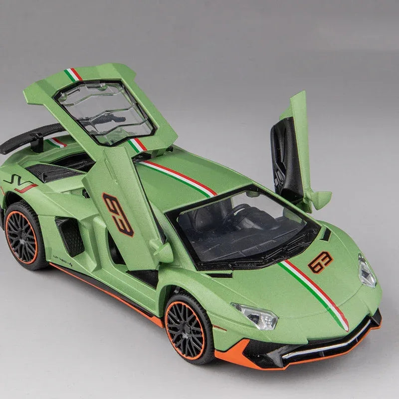1:32 Lamborghini Aventador SVJ Diecast Alloy Model Car with Sound and Light - ToylandEU