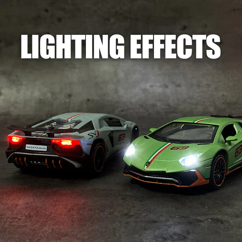 1:32 Lamborghini Aventador SVJ Diecast Alloy Model Car with Sound and Light - ToylandEU