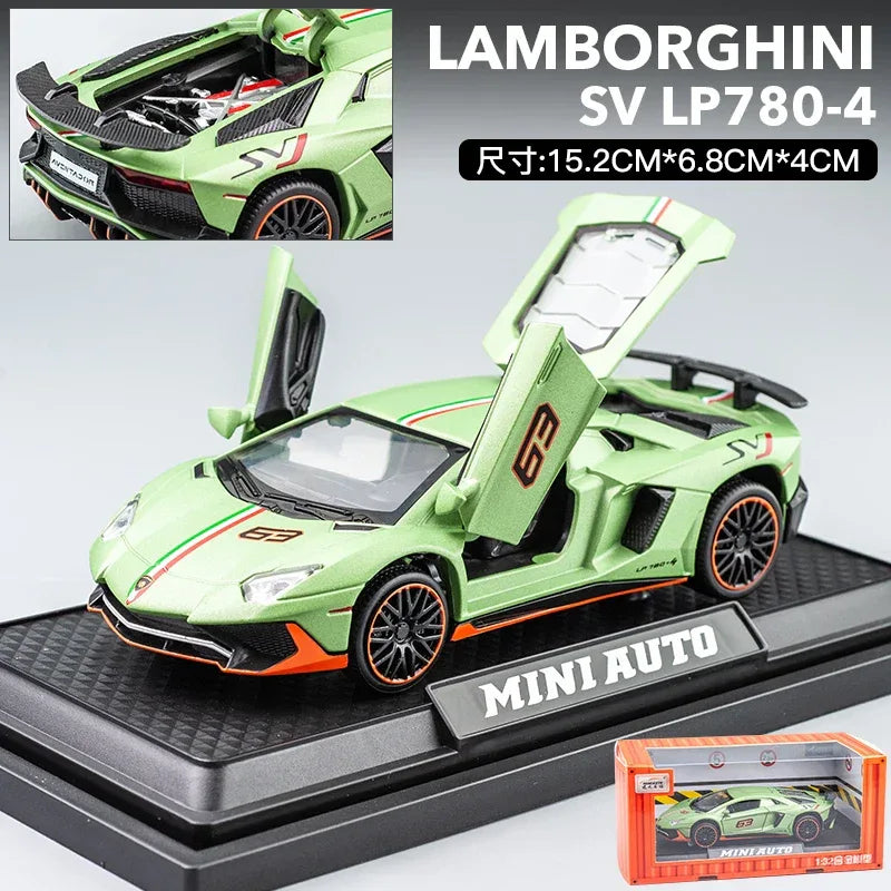 1:32 Lamborghini Aventador SVJ Diecast Alloy Model Car with Sound and Light - ToylandEU