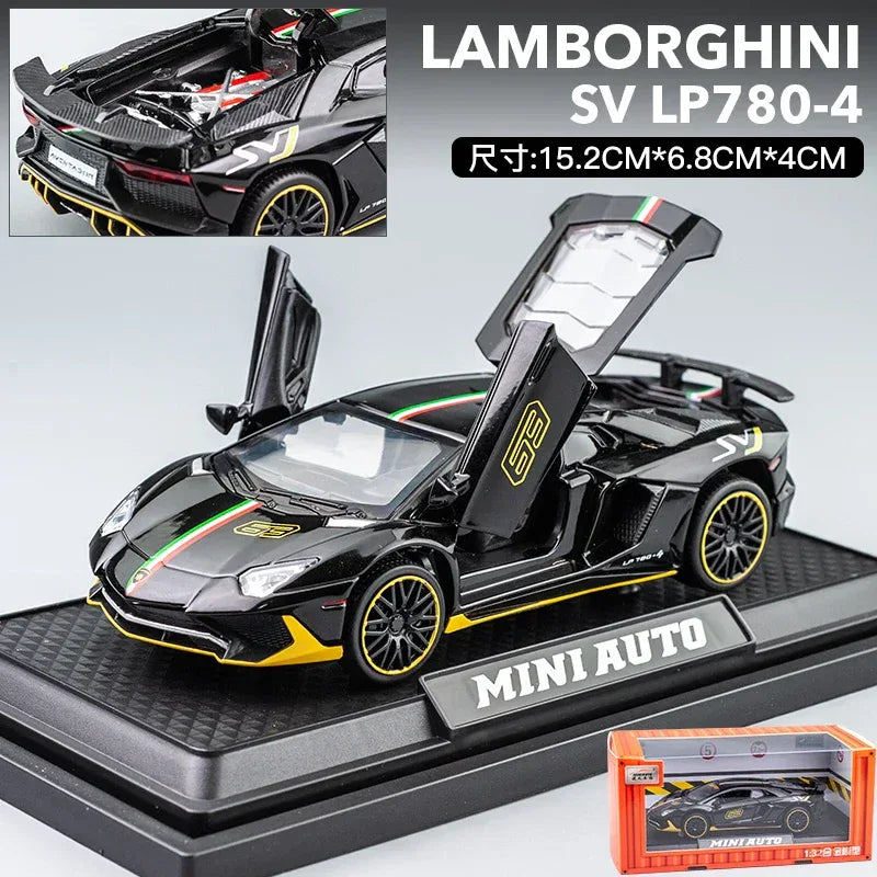 1:32 Lamborghini Aventador SVJ Diecast Alloy Model Car with Sound and Light - ToylandEU