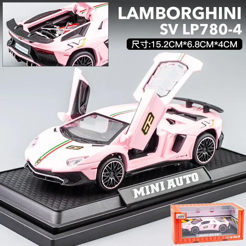 1:32 Lamborghini Aventador SVJ Diecast Alloy Model Car with Sound and Light - ToylandEU