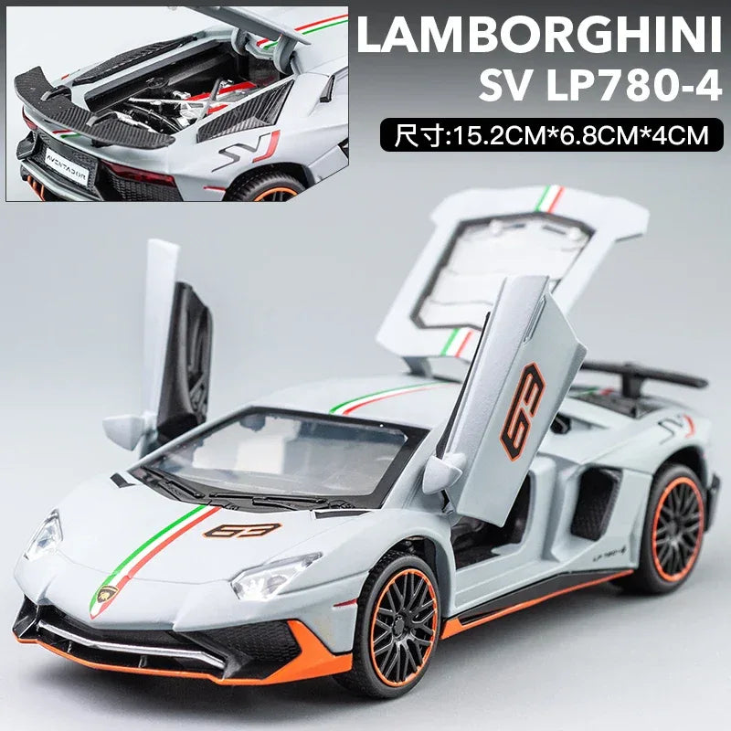 1:32 Lamborghini Aventador SVJ Diecast Alloy Model Car with Sound and Light - ToylandEU