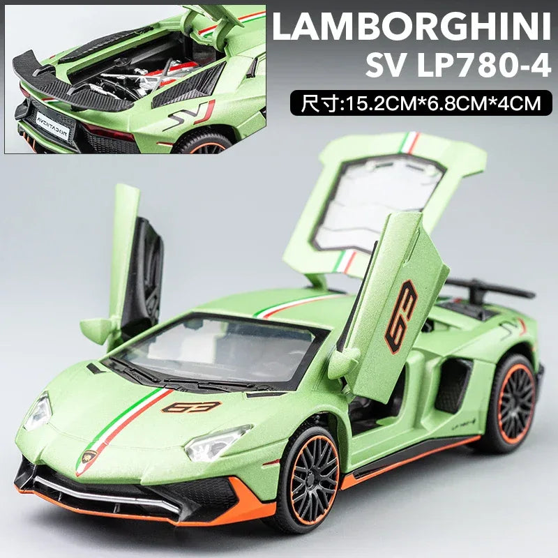 1:32 Lamborghini Aventador SVJ Diecast Alloy Model Car with Sound and Light - ToylandEU