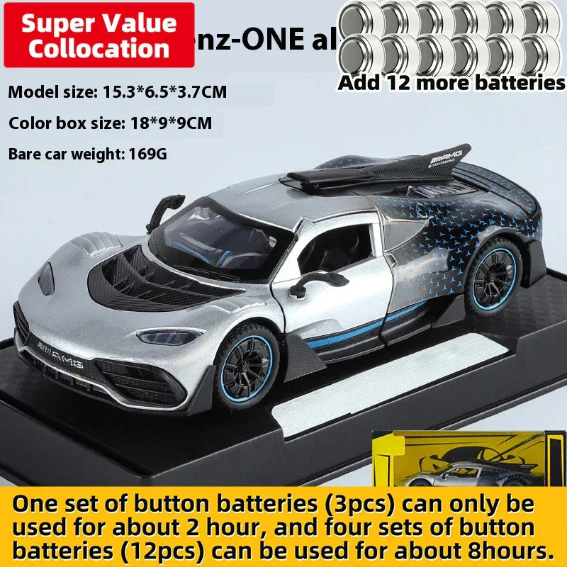 1:32 Mercedes AMG One Diecast Metal Car Sound And Light Collectible - ToylandEU