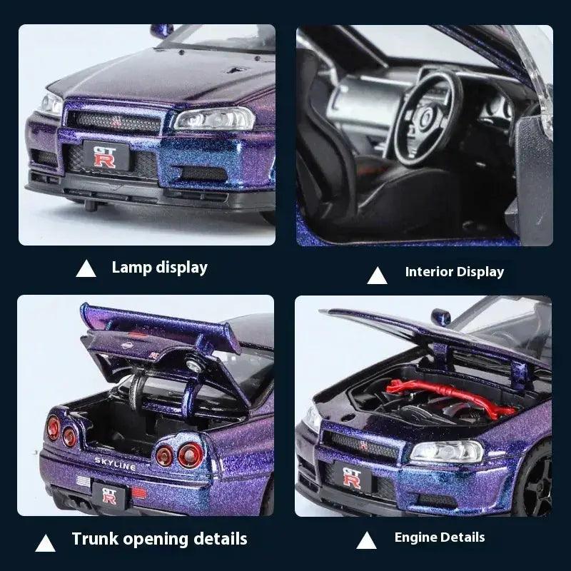  1:32 Nissan GTR R34 Alloy Diecast Car With Sound Light -  ToylandEU™