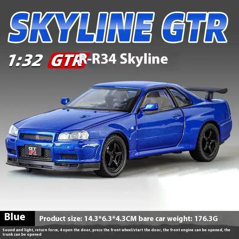  1:32 Nissan GTR R34 Alloy Diecast Car With Sound Light -  ToylandEU™
