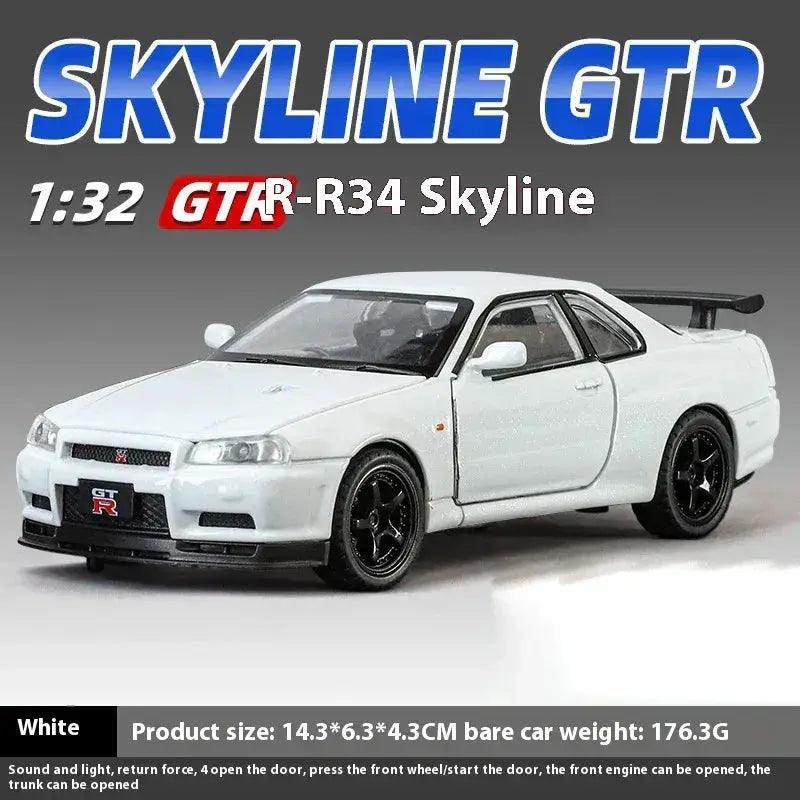  1:32 Nissan GTR R34 Alloy Diecast Car With Sound Light -  ToylandEU™