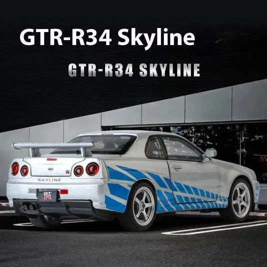  1:32 Nissan GTR R34 Alloy Diecast Car With Sound Light -  ToylandEU™