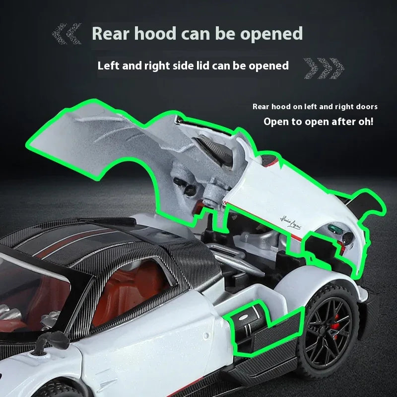 1:32 Pagani Huayra BC Diecast Metal Car With Sound And Light - ToylandEU