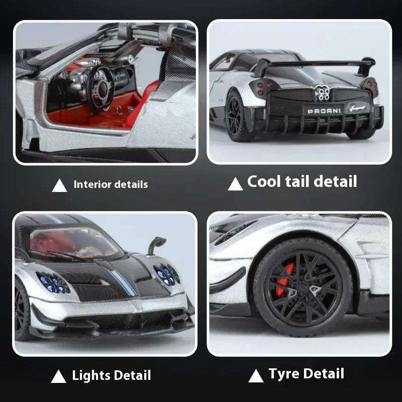 1:32 Pagani Huayra BC Diecast Metal Car With Sound And Light - ToylandEU