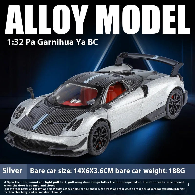 1:32 Pagani Huayra BC Diecast Metal Car With Sound And Light - ToylandEU