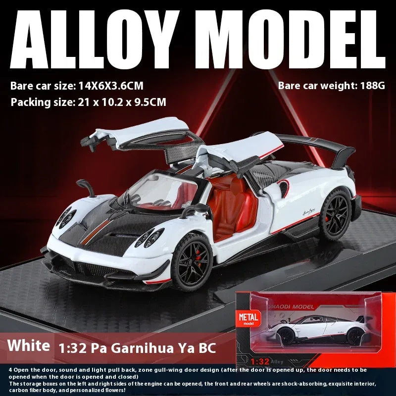 1:32 Pagani Huayra BC Diecast Metal Car With Sound And Light - ToylandEU