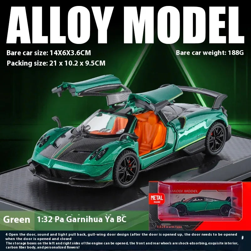 1:32 Pagani Huayra BC Diecast Metal Car With Sound And Light - ToylandEU