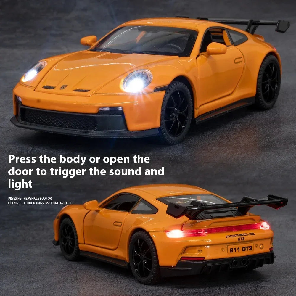 1 32 Porsche 911 GT3 Diecast Alloy Metal Car With Sound And Light - ToylandEU