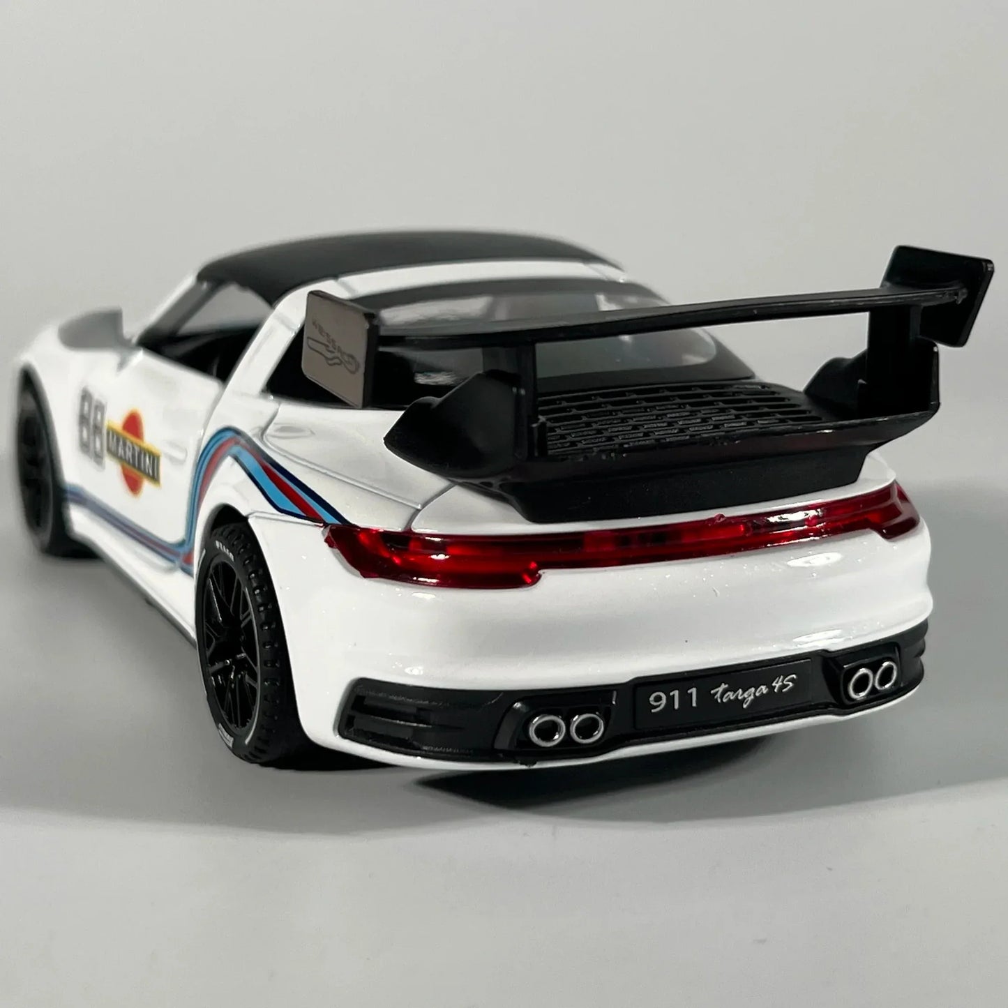 1:32 Porsche 911 Targa 4S Martini Racing Diecast Metal Model Car Pull Back - ToylandEU