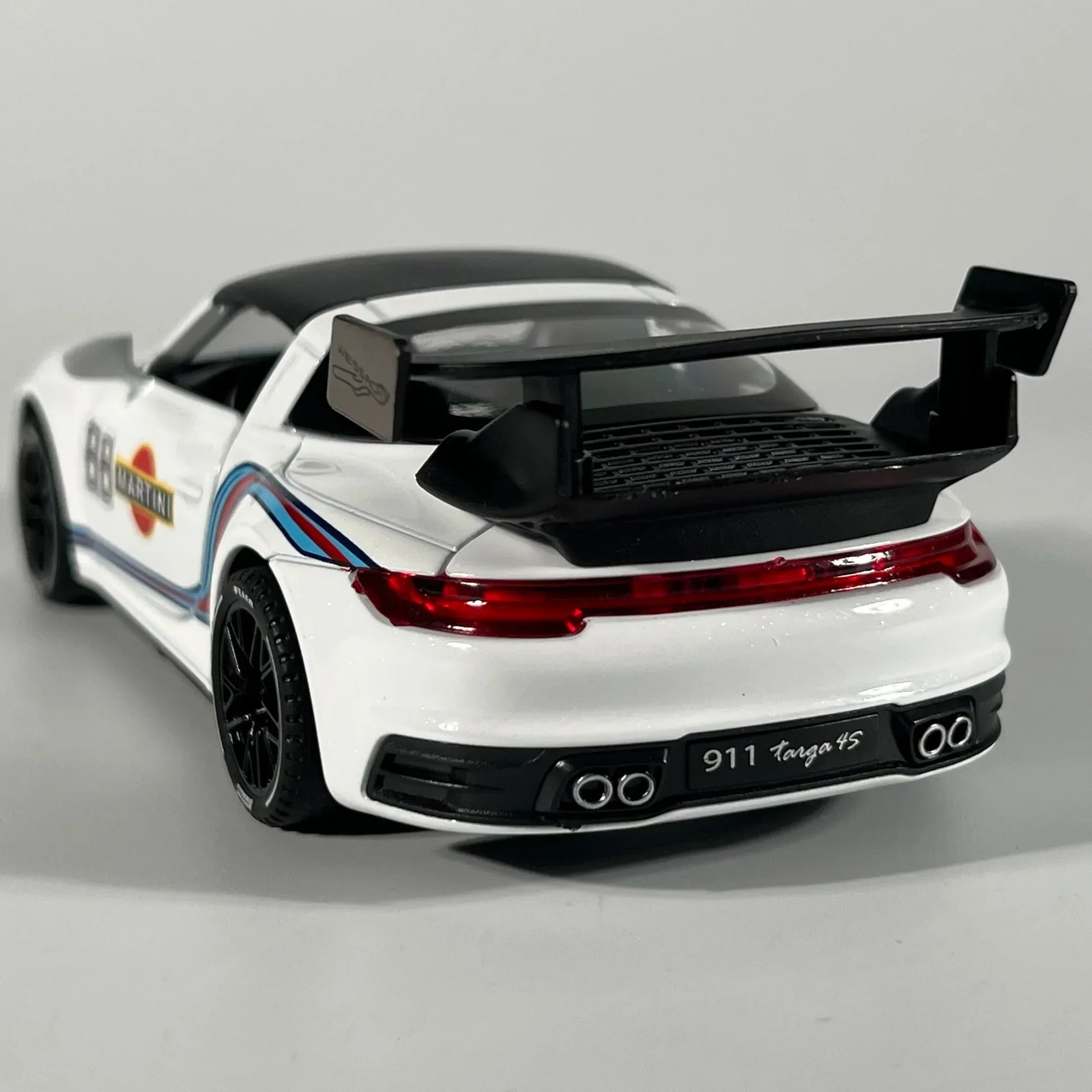 1:32 Porsche 911 Targa 4S Martini Racing Diecast Metal Model Car Pull Back - ToylandEU