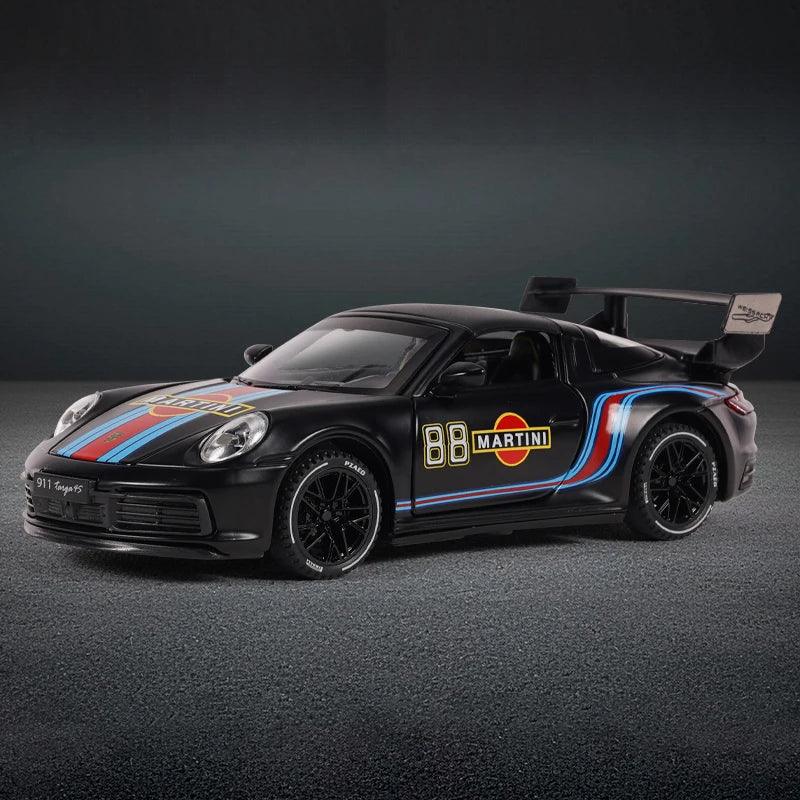 1:32 Porsche 911 Targa 4S Martini Racing Diecast Metal Model Car Pull Back - ToylandEU