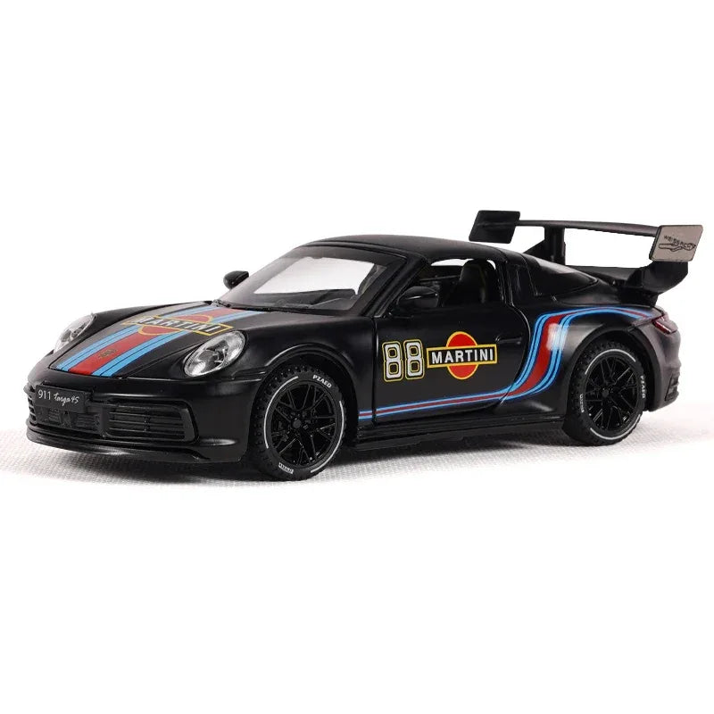 1:32 Porsche 911 Targa 4S Martini Racing Diecast Metal Model Car Pull Back - ToylandEU