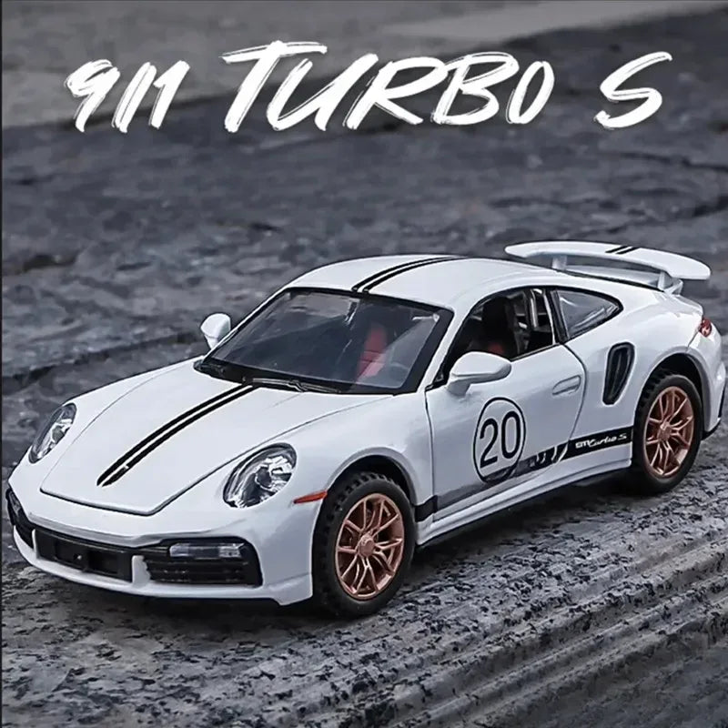 1:32 Porsche 911 Turbo S Diecast Alloy Model Car Metal Ornament, Collectible - ToylandEU