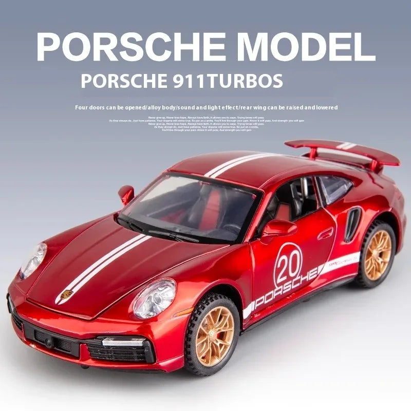 1:32 Porsche 911 Turbo S Diecast Alloy Model Car Metal Ornament, Collectible - ToylandEU