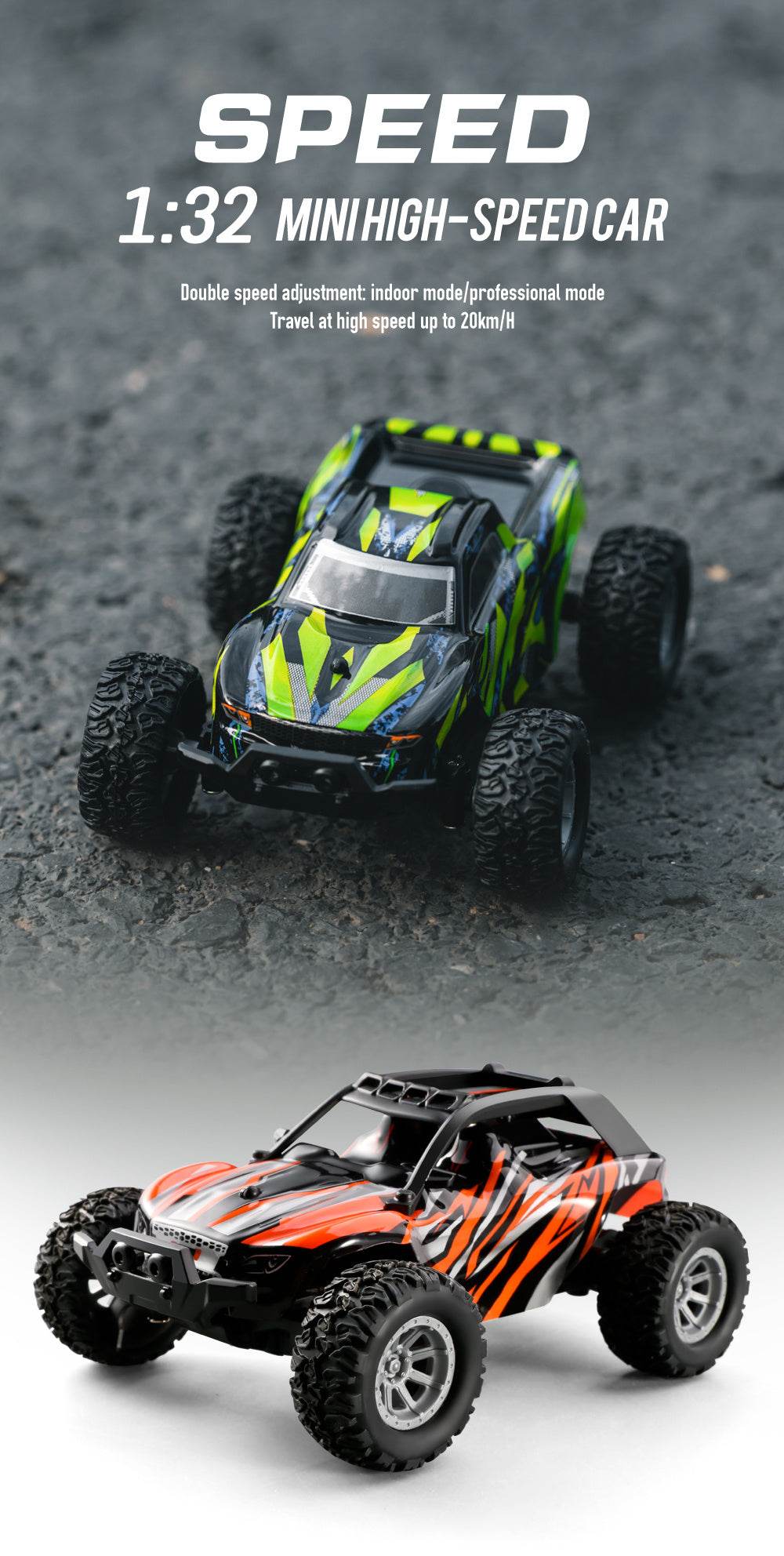 1:32 Proportion Remote Control Car Max 20 Km/h 2.4Ghz High-Speed All-Terrain Electric Toy - ToylandEU