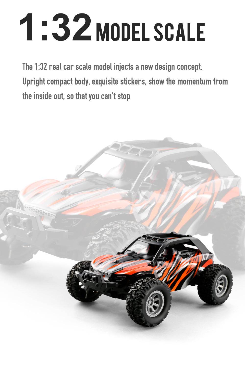 1:32 Proportion Remote Control Car Max 20 Km/h 2.4Ghz High-Speed All-Terrain Electric Toy - ToylandEU