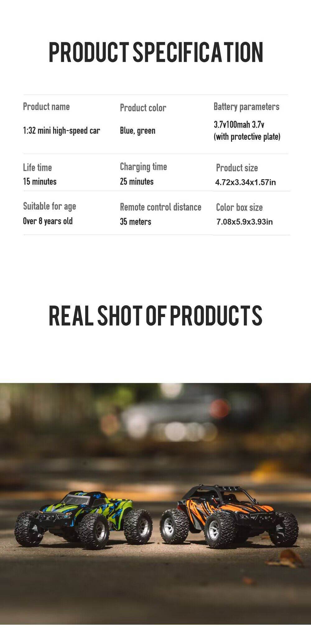 1:32 Proportion Remote Control Car Max 20 Km/h 2.4Ghz High-Speed All-Terrain Electric Toy - ToylandEU