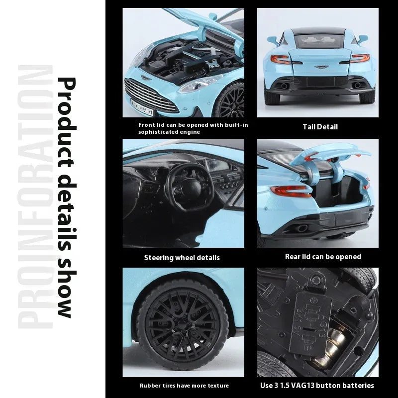 1:32 Scale Aston Martin DB12 GT Diecast Metal Model Car With Sound And Light - ToylandEU