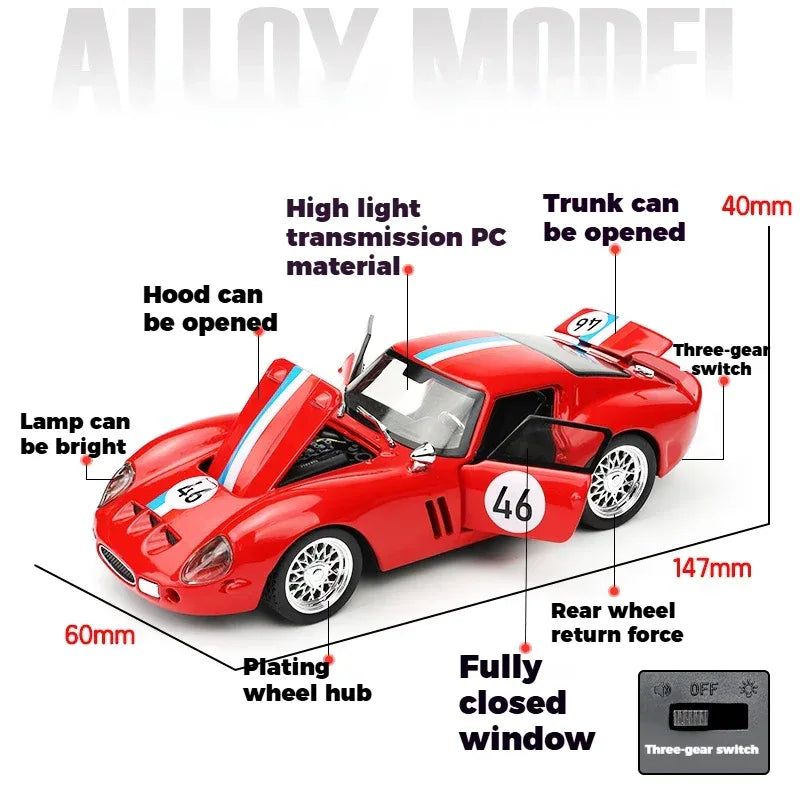 1:32 Scale Diecast Alloy Car With Light and Sound Pull-Back - ToylandEU