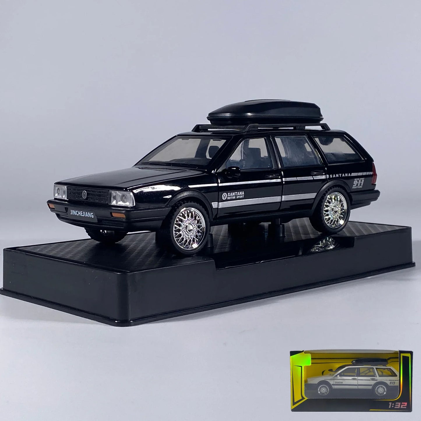 1 32 Scale Diecast Alloy Volkswagen Santana Wagon Sound Light Pull Back - ToylandEU