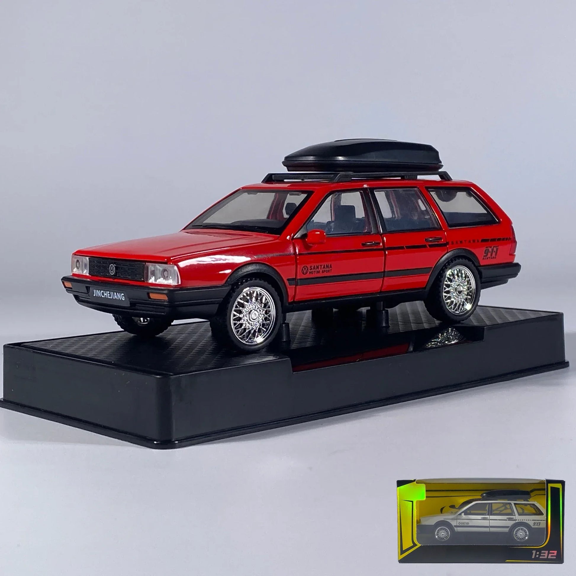 1 32 Scale Diecast Alloy Volkswagen Santana Wagon Sound Light Pull Back - ToylandEU