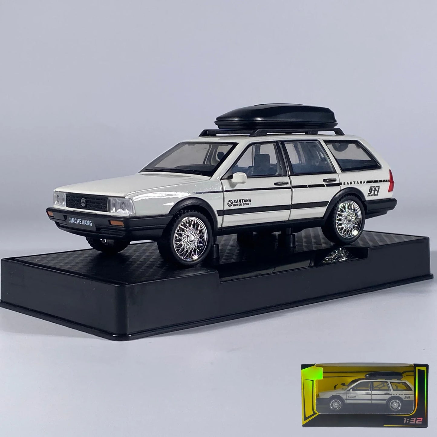 1 32 Scale Diecast Alloy Volkswagen Santana Wagon Sound Light Pull Back - ToylandEU