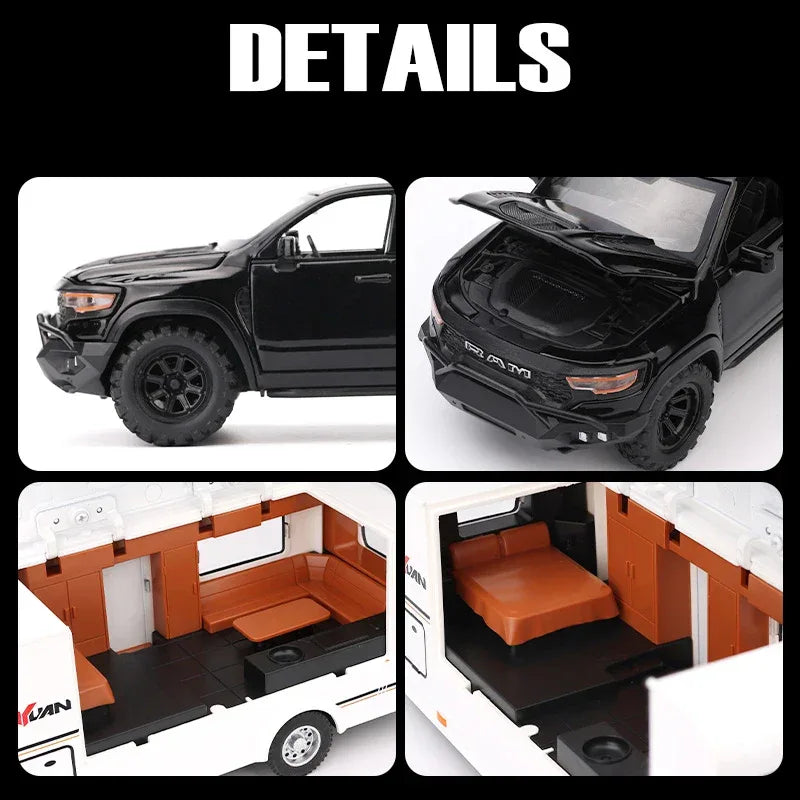 1:32 Scale Dodge Mammoth 1000 TRX Alloy Diecast Offroad RV With Sound And Light - ToylandEU
