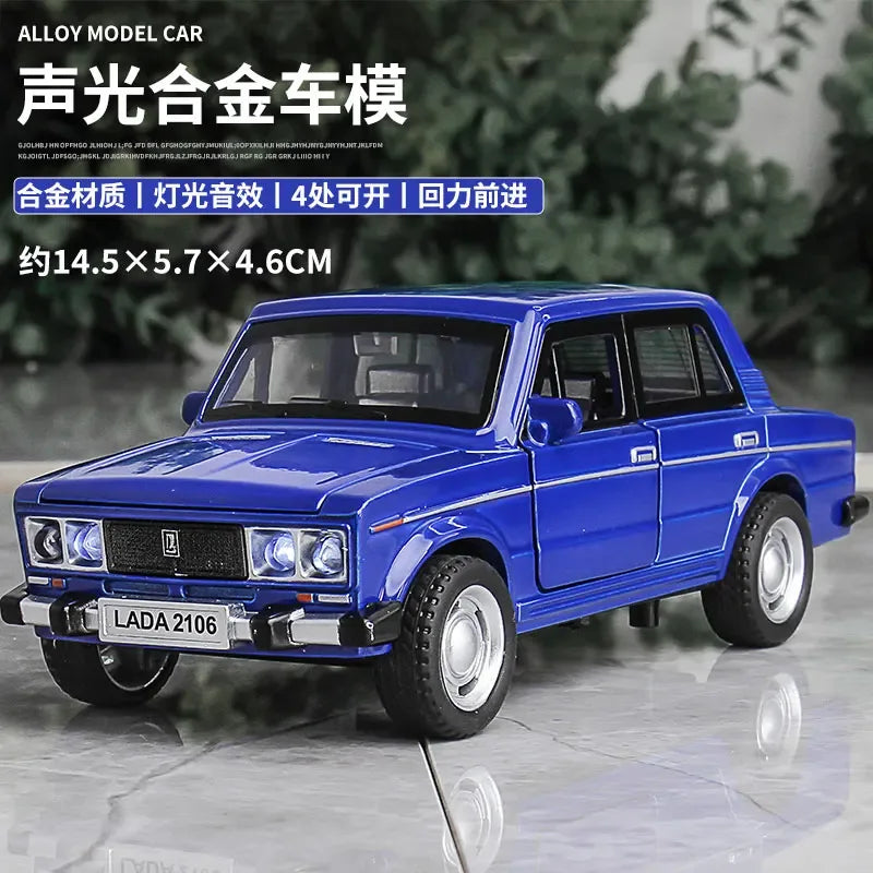 1/32 Scale LADA 2106 Diecast Car With Sound And Light For Collectors - ToylandEU