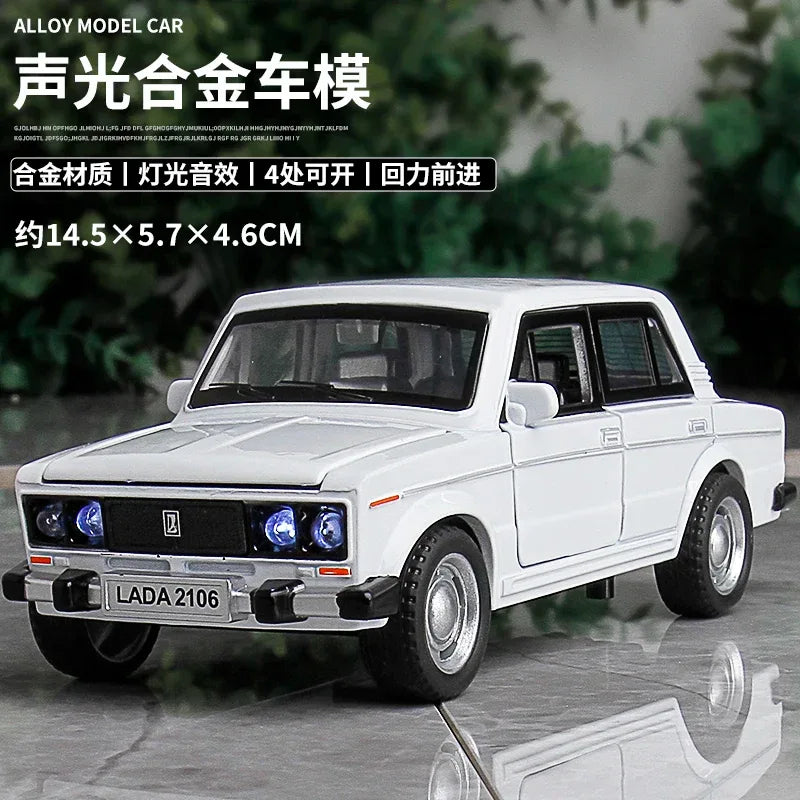 1/32 Scale LADA 2106 Diecast Car With Sound And Light For Collectors - ToylandEU