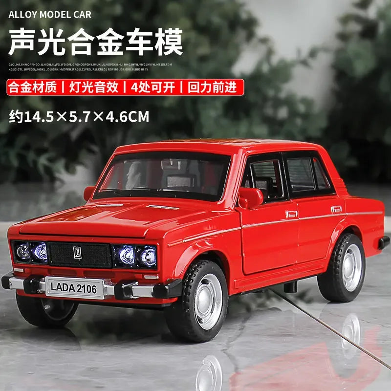 1/32 Scale LADA 2106 Diecast Car With Sound And Light For Collectors - ToylandEU