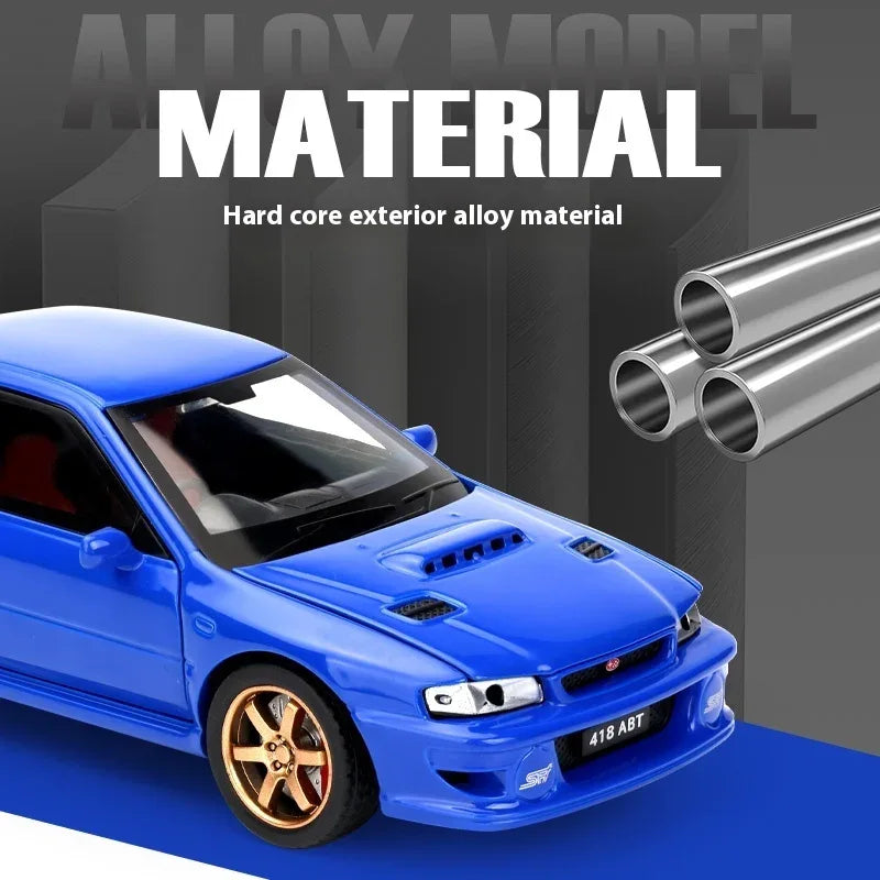 1:32 Scale Subaru Impreza WRX STI Diecast Metal Model Car With Sound and Light - ToylandEU